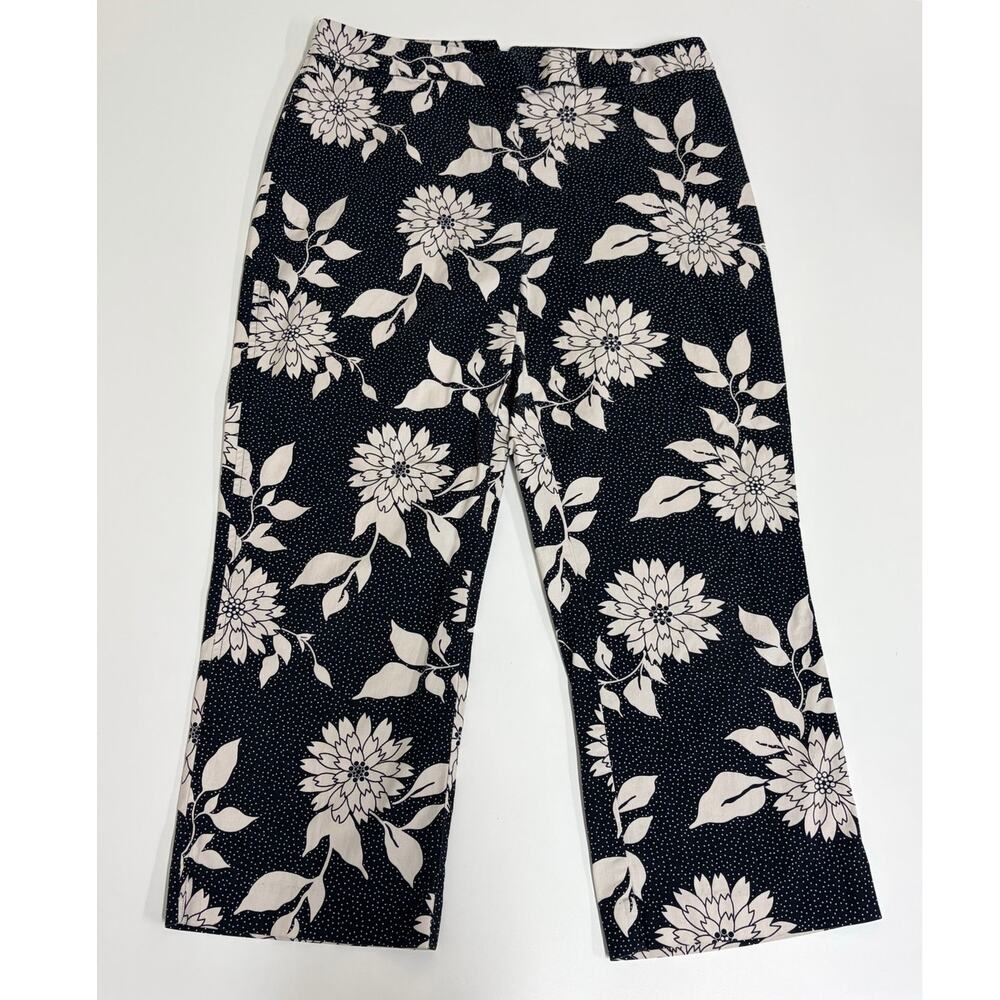 Vintage Casual Corner Annex Floral Crop Capri Pants Size 14 Cottagecore Chic